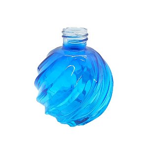 Frasco para aromatizador de Vidro Redondo - Aspiral Azul - 270ml - 1 unidade - Rizzo