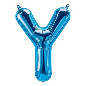 Balão de Festa Microfoil 34" 86cm - Letra Y Azul - 1 unidade - Qualatex Outlet - Rizzo