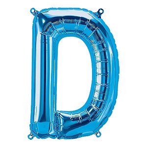 Balão de Festa Microfoil 34" 86cm - Letra D Azul - 1 unidade - Qualatex Outlet - Rizzo