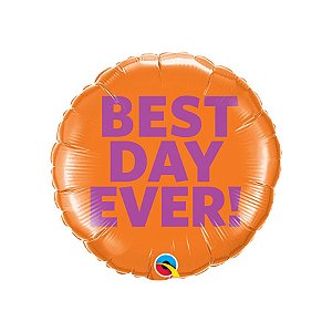 Balão de Festa Microfoil 9" 22cm - Redondo Best Day Ever - 1 unidade - Qualatex Outlet - Rizzo
