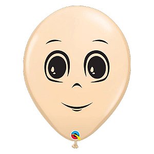 Balão de Festa Látex Liso Decorado - Rosto Masculino Blush - 16" 40cm - 50 unidades - Qualatex Outlet - Rizzo