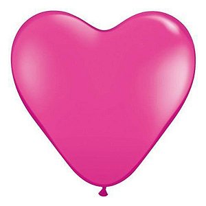 Balão de Festa Látex Liso - Coração Cereja - 15" 38cm - 50 unidades - Qualatex Outlet - Rizzo