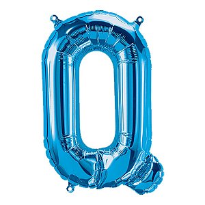 Balão de Festa Microfoil 16" 40cm - Letra Q Azul - 1 unidade - Qualatex Outlet - Rizzo