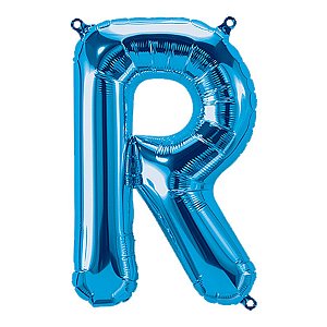 Balão de Festa Microfoil 16" 40cm - Letra R Azul - 1 unidade - Qualatex Outlet - Rizzo