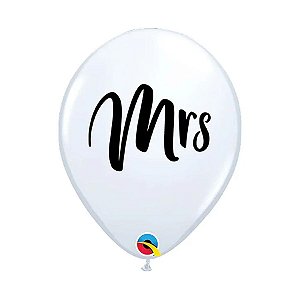 Balão de Festa Látex Liso Decorado - Mrs. - 11" 27cm - 6 unidades - Qualatex Outlet - Rizzo