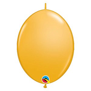 Balão de Festa Látex Liso Q-Link - Amarelo Ouro - 12" 30cm - 50 unidades - Qualatex Outlet - Rizzo
