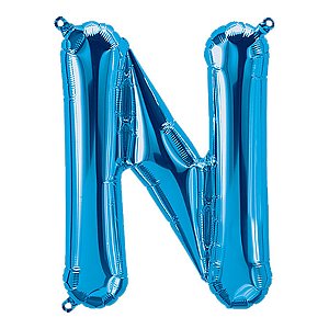 Balão de Festa Microfoil 34" 86cm - Letra N Azul - 1 unidade - Qualatex Outlet - Rizzo