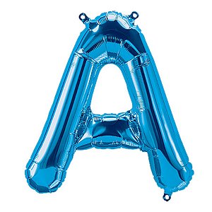 Balão de Festa Microfoil 34" 86cm - Letra A Azul - 1 unidade - Qualatex Outlet - Rizzo