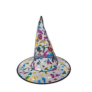 Chapéu de Bruxa Transparente Preto - Bruxa Colorida - Halloween - 1 unidade - Rizzo
