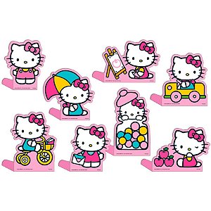 Decoração De Mesa - Hello Kitty Rosa - 8 unidades - Festcolor - Rizzo