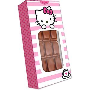 Caixa para Tablete de Chocolate - Hello Kitty Rosa - 10 unidades - Festcolor - Rizzo
