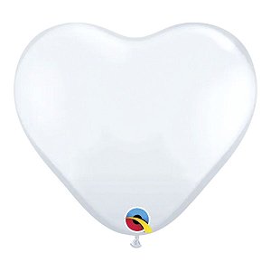 Balão de Festa Látex Liso - Coração Transparente - 15" 38cm - 50 unidades - Qualatex Outlet - Rizzo