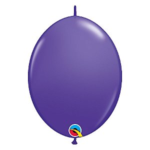 Balão de Festa Látex Liso Q-Link - Violeta - 12" 30cm - 50 unidades - Qualatex Outlet - Rizzo