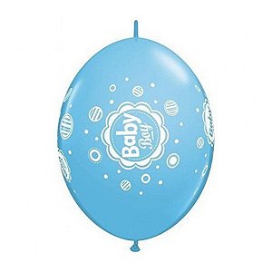 Balão de Festa Látex Liso Q-Link - Baby Boy Azul - 12" 30cm - 50 unidades - Qualatex Outlet - Rizzo