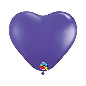 Balão de Festa Látex Liso - Coração Roxo Quartzo - 6" 15cm - 100 unidades - Qualatex Outlet - Rizzo