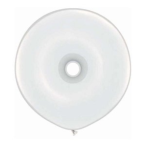 Balão de Festa Látex Donut - Branco - 16" 40cm - 25 unidades - Qualatex Outlet - Rizzo