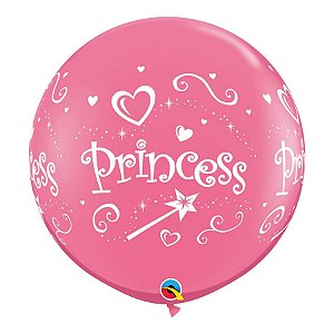 Balão de Festa Látex Liso Decorado - Princess! Rosa Mexicano - 3' 90cm - 2 unidades - Qualatex Outlet - Rizzo