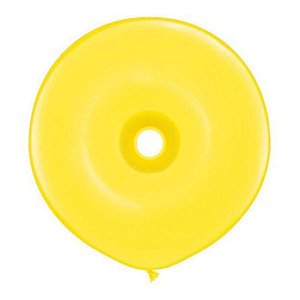 Balão de Festa Látex Donut - Amarelo - 16" 40cm - 25 unidades - Qualatex Outlet - Rizzo