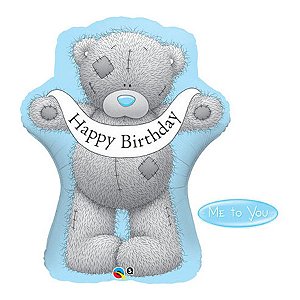 Balão de Festa Microfoil 36" 91cm - Tatty Teddy Birthday! Bandeira - 1 unidade - Qualatex Outlet - Rizzo