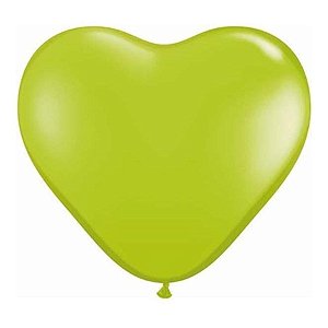 Balão de Festa Látex Liso - Coração Verde Lima - 6" 15cm - 100 unidades - Qualatex Outlet - Rizzo