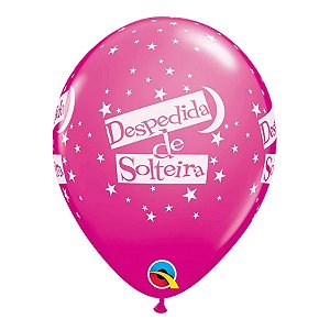 Balão de Festa Látex Liso Decorado - Despedida de Solteira Cereja - 11" 27cm - 6 unidades - Qualatex Outlet - Rizzo