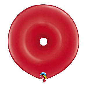 Balão de Festa Látex Donut - Vermelho Rubi - 16" 40cm - 25 unidades - Qualatex Outlet - Rizzo