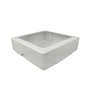 Caixa com Visor S21 (15cm x 15cm x 4cm) Branco - 10 unidades - Assk - Rizzo