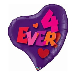 Balão de Festa Microfoil 38" 96cm - Coração I Love You 4ever - 1 unidade - Qualatex Outlet - Rizzo