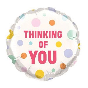 Balão de Festa Microfoil 4" 10cm - Redondo Thinking Of You! Pontos - 1 unidade - Qualatex Outlet - Rizzo