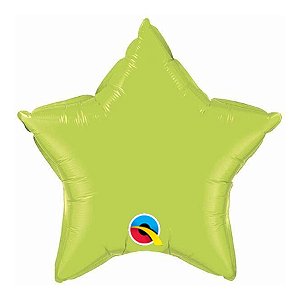 Balão de Festa Metalizado 4" 10cm - Estrela Verde Lima - 1 unidade - Qualatex Outlet - Rizzo