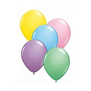 Balão de Festa Látex Liso - Pastel Sortido - 11" 27cm - 100 unidades - Qualatex Outlet - Rizzo