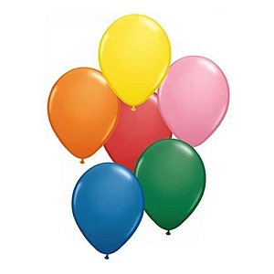 Balão de Festa Látex Liso - Padrão Sortido - 5" 12cm - 100 unidades - Qualatex Outlet - Rizzo