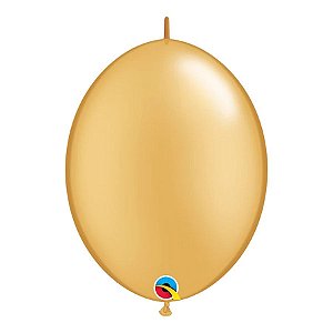 Balão de Festa Látex Liso Q-Link - Ouro - 6" 15cm - 50 unidades - Qualatex Outlet - Rizzo