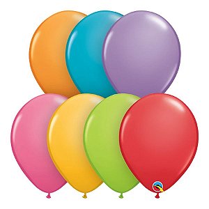 Balão de Festa Látex Liso - Festivo Sortido - 11" 27cm - 100 unidades - Qualatex Outlet - Rizzo