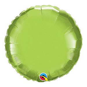 Balão de Festa Microfoil 18" 45cm - Redondo Verde Lima Metalizado - 1 unidade - Qualatex Outlet - Rizzo