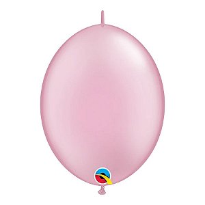Balão de Festa Látex Liso Q-Link - Rosa Perolado - 12" 30cm - 50 unidades - Qualatex Outlet - Rizzo