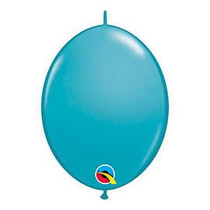 Balão de Festa Látex Liso Q-Link - Azul Tropical - 12" 30cm - 50 unidades - Qualatex Outlet - Rizzo