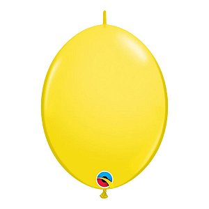 Balão de Festa Látex Liso Q-Link - Amarelo - 12" 30cm - 50 unidades - Qualatex Outlet - Rizzo