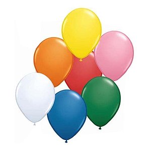 Balão de Festa Látex Liso - Padrão Sortido - 5" 12cm - 100 unidades - Qualatex Outlet - Rizzo