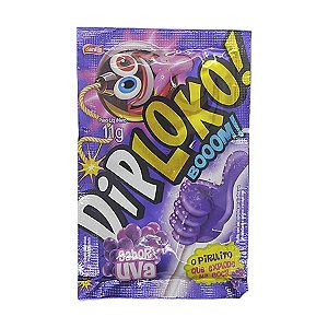 Pirulito Dip Loko Boom Sabor Uva - 1 unidade - Rizzo