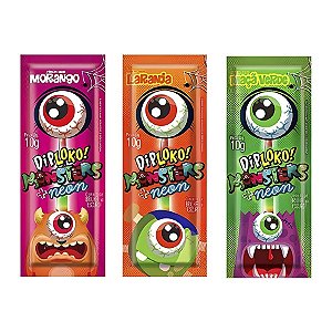 Pirulito Neon Dip Loko Monsters Olho - Sortido - 1 unidade - Rizzo