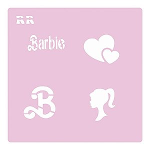 Stencil Barbie e Coração Ref. 4076 - 1 unidade - RR Cortadores - Rizzo