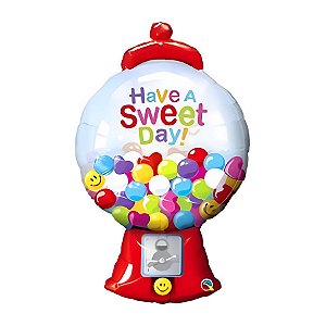 Balão de Festa Microfoil 43" 109cm -  Máquina Have a Sweet Day - 1 unidade - Qualatex Outlet - Rizzo