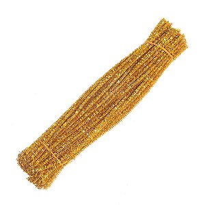 Haste de Chenille Glitter 30cm - Dourado - 100 unidades - Artlille - Rizzo