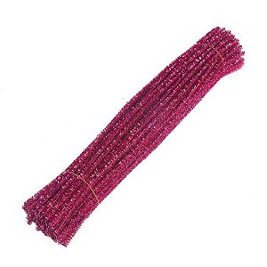 Haste de Chenille Glitter 30cm - Rosa - 100 unidades - Artlille - Rizzo