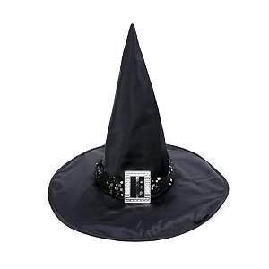 Chapéu de Bruxa Preto - Cinto Brilhante - Halloween - 1 unidade - Cromus - Rizzo