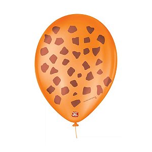 Balão de Festa Látex Liso Decorado - Girafa Amarelo Sol - 9" 23cm - 25 unidades - São Roque - Rizzo