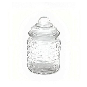 Pote de Vidro Hermético Quadriculado com Tampa 280ml - 12,5x8,5cm - 1 unidade - Rizzo