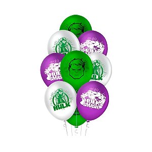 Balão de Festa Decorado Hulk Vingadores 9" 23cm - 25 unidades -  Regina - Rizzo