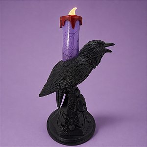 Vela de Led - Corvo de Halloween Roxo - 1 unidade - Rizzo